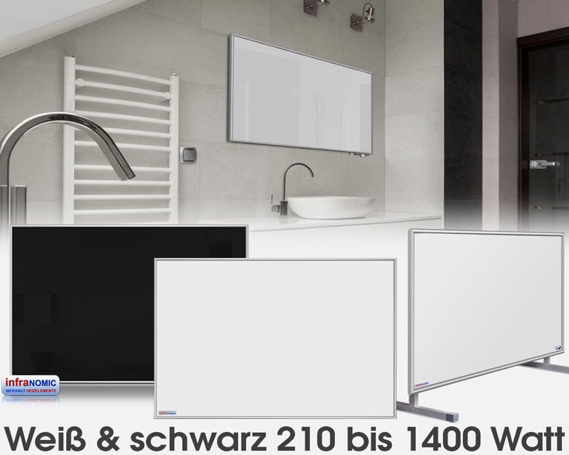 Standard Infrarotheizungen Glas weiß oder schwarz emailliert URL