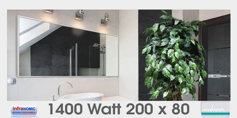 Infrarot Spiegelheizungen Bad 1400 Watt 200x80 URL