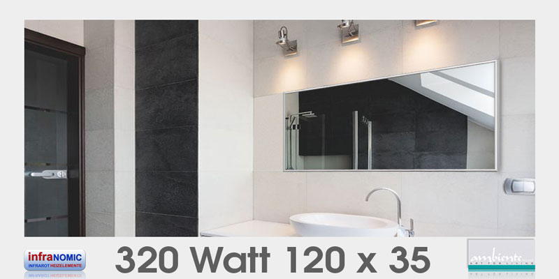 Infrarot Spiegelheizungen 320 Watt 120x35 URL