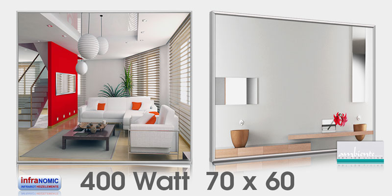 Infrarot Spiegelheizungen 400 Watt 70x60 URL