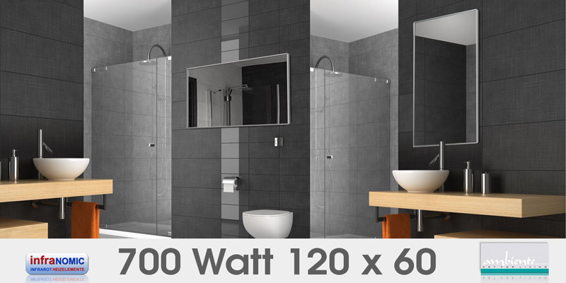 Infrarot Spiegelheizungen 700 Watt 120x60 URL