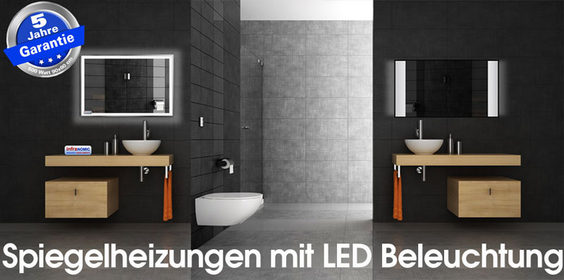 URL zur Shop Kategorie Infrarot Spiegelheizungen mit Beleuchtung, LED Licht