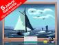 Preview: infrarot Bildheizung 500 Watt 90x60 Holzrahmen HB30 Segelboot