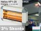 Preview: High Power Infrarot Wärmestrahler Helios HP1-20 IP20 2000 Watt