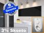 Preview: Infrarotheizung mit Thermostat ESG Glas schwarz 500 Watt 130x40 M10