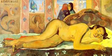 Gauguin: Nevermore Kunstmotiv für Infrarot Bildheizung 120x60