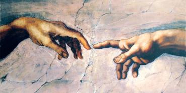Michelangelo: Erschaffung Adams für Infrarot Bildheizung 120x60