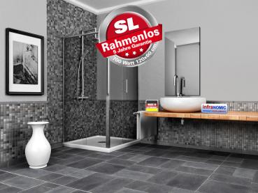 Preview: Infrarot Spiegelheizung Bad 700 Watt ESG Glas 120x60 M10-SL