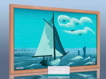 Preview: infrarot Bildheizung 500 Watt 90x60 Holzrahmen HB30 Segelboot
