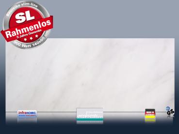 Preview: Infrarot Bildheizung 900 Watt 140x60 M10-SL Marmor hellweiß