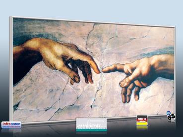 Preview: Infrarot Bildheizung Kunst 700 Watt 120x60 M10-SL Erschaffung Adams