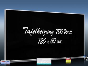 Preview: Infrarotheizung Tafelheizung Schreibtafel ESG Glas 700 Watt 120x60 M10