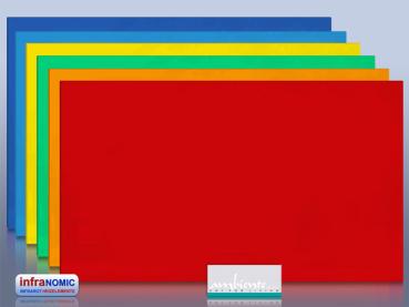 Preview: Infrarotheizung ESG Glas schwarz Rahmenlos 400 Watt 70x60 slim-line +
