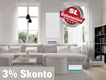 Infrarotheizung Rahmenlos ESG Glas weiß Heizspiegel 600 Watt 60x110