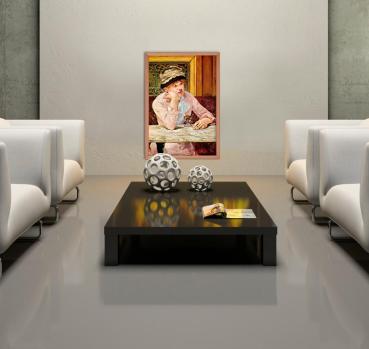 Preview: infrarot Bildheizung 500 Watt 90x60 Holzrahmen HB30 Pflaume (Manet)