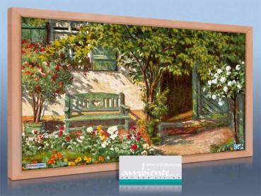 Preview: Infrarot Bildheizung 600 Watt 110x60 Holzrahmen HB30 Vorgarten