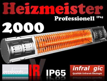 Preview: Infrarot Wärmestrahler Pferdesolarium Heizmeister Professionell 2000 Watt IP65