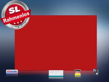 Preview: Farbige Infrarotheizung slim-line Rahmenlos 400 bis 900 Watt rot