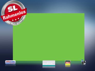 Preview: Farbige Infrarotheizung slim-line Rahmenlos 400 bis 900 Watt grün
