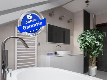 Preview: Infrarotheizung Glas weiß Spiegelheizung Bad 500 Watt 90x60 M23