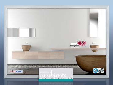 Preview: Infrarot Spiegelheizung Bad ESG Glas 210 Watt 60x40 M23