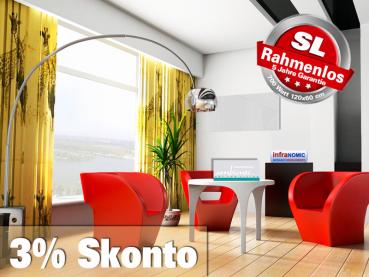 Infrarotheizung Rahmenlos ESG Glas weiß Heizspiegel 700 Watt 120x60