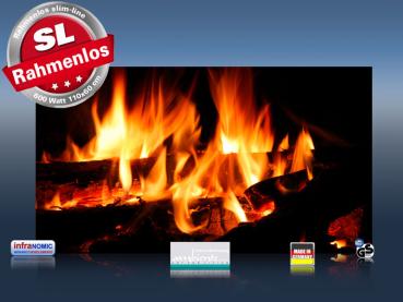 Preview: Infrarot Bildheizung 600 Watt 110x60 M10-SL Kaminfeuer