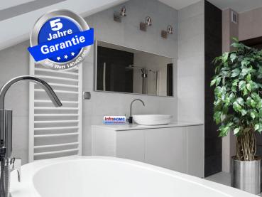 Preview: Infrarotheizung 900 Watt ESG Glas weiß 140x60 Alurahmen M10 +++