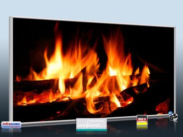 Preview: Infrarotheizung als Bild Bildheizung 700 Watt 120x60 M10-SL Kaminfeuer
