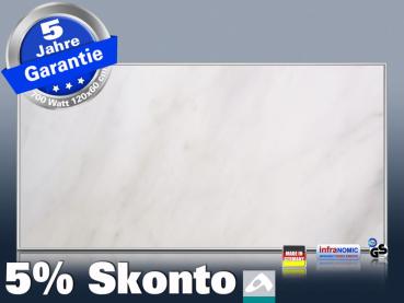 Infrarot Bildheizung 700 Watt 120x60 M10-SL Marmor hellweiß