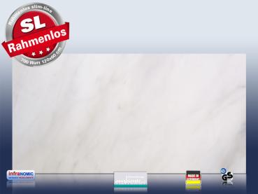 Preview: Infrarot Bildheizung 700 Watt 120x60 M10-SL Marmor hellweiß