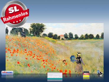 Preview: Infrarot Bildheizung Kunst 700 Watt 120x60 M10-SL Klatschmohn