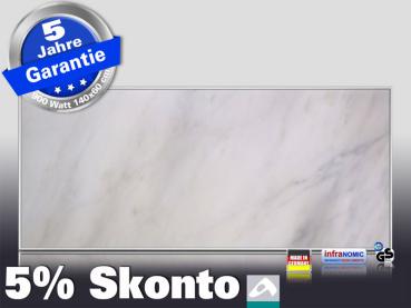Infrarot Bildheizung 900 Watt 140x60 M10-SL Marmor weiß