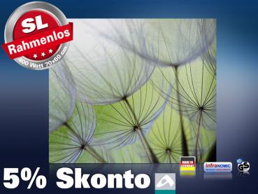 Preview: Infrarot Bildheizung 400 Watt 70x60 M10-SL Pusteblumen