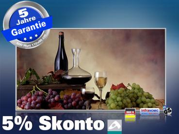 Infrarot Bildheizung 600 Watt 110x60 M10-SL Wein-Trauben