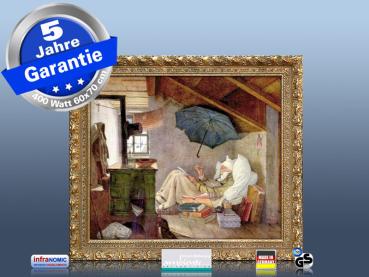 Infrarot Bildheizung Kunst 400 Watt 70x60 Stilrahmen StG Der arme Poet