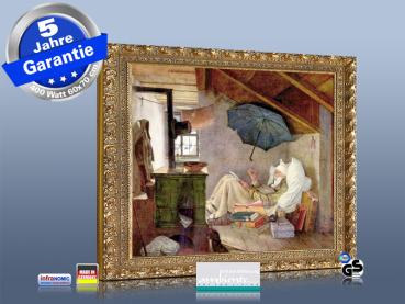 Preview: Infrarot Bildheizung Kunst 400 Watt 70x60 Stilrahmen StG Der arme Poet