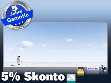 Infrarotheizung mit Bild Bildheizung 900 Watt 140x60 M10-SL Pinguin