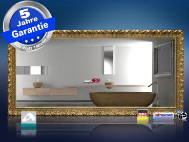 Preview: Infrarot Spiegelheizung 900 Watt 140x60 Stilrahmen StG