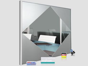 Preview: Design Spiegel mit Infrarotheizung 500-900 Watt 4 Größen M10 Raute