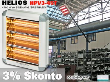 High Power Infrarot Wärmestrahler Helios HPV3-45T IP20 4500 Watt
