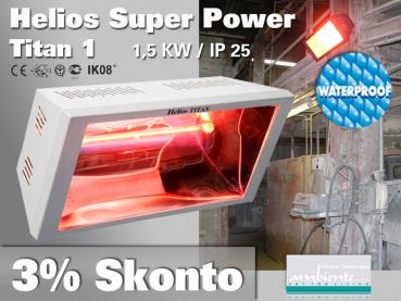 Super Power Infrarot Wärmestrahler Helios Titan SP1 1500 Watt IP25