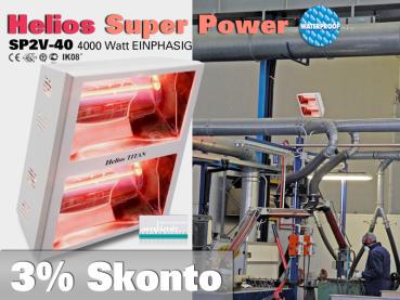 Super Power Infrarot Wärmestrahler Helios Titan SP2V 4000 Watt IP25