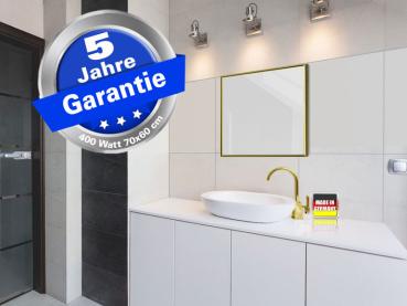 Infrarotheizung weiß Spiegelheizung Bad 400 Watt 70x60 M10M