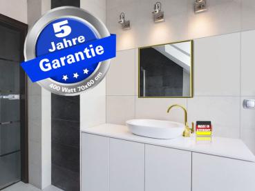 Preview: Infrarotheizung weiß Spiegelheizung Bad 400 Watt 70x60 M10M
