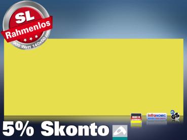 Preview: Infrarotheizung farbig 900 Watt 140x60 M10-SL RAL Verkehrsgelb