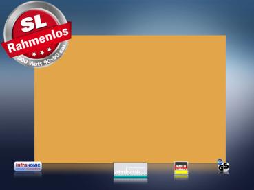 Preview: Infrarotheizung farbig 500 Watt 90x60 M10-SL RAL Leuchthellorange