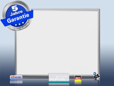 Preview: Infrarotheizung Glas schwarz Spiegelheizung Bad 400 Watt 70x60 M23