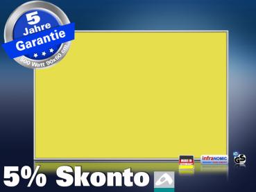 Infrarotheizung farbig 500 Watt 90x60 M10-SL RAL Verkehrsgelb