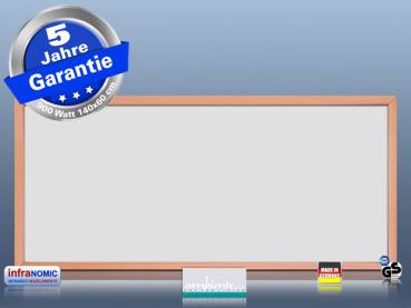 Preview: Infrarotheizung 900 Watt ESG Glas schwarz 140x60 Holzrahmen HB30 +++